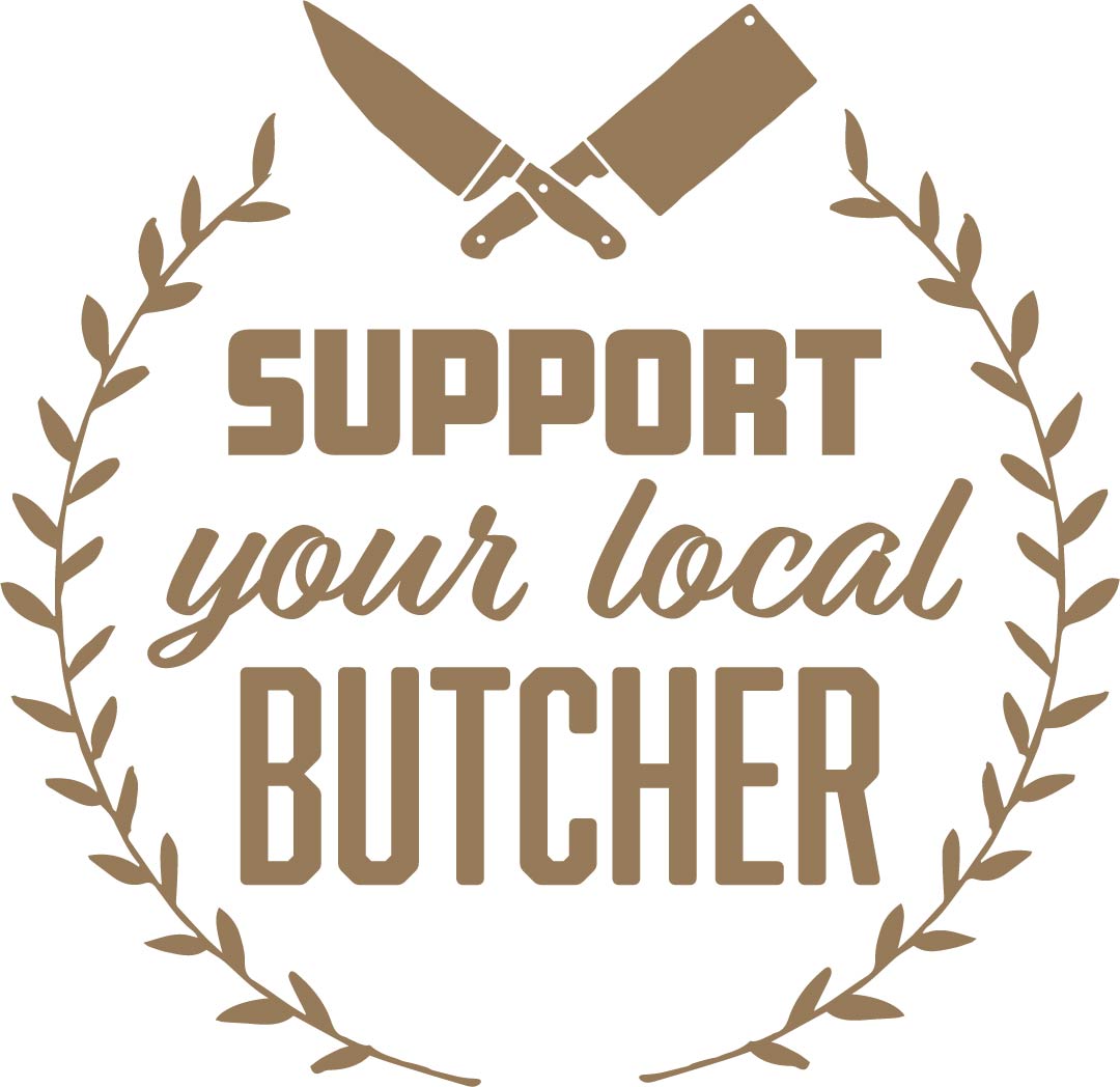 DB Foods Support your Local Butcher Logo – Gold